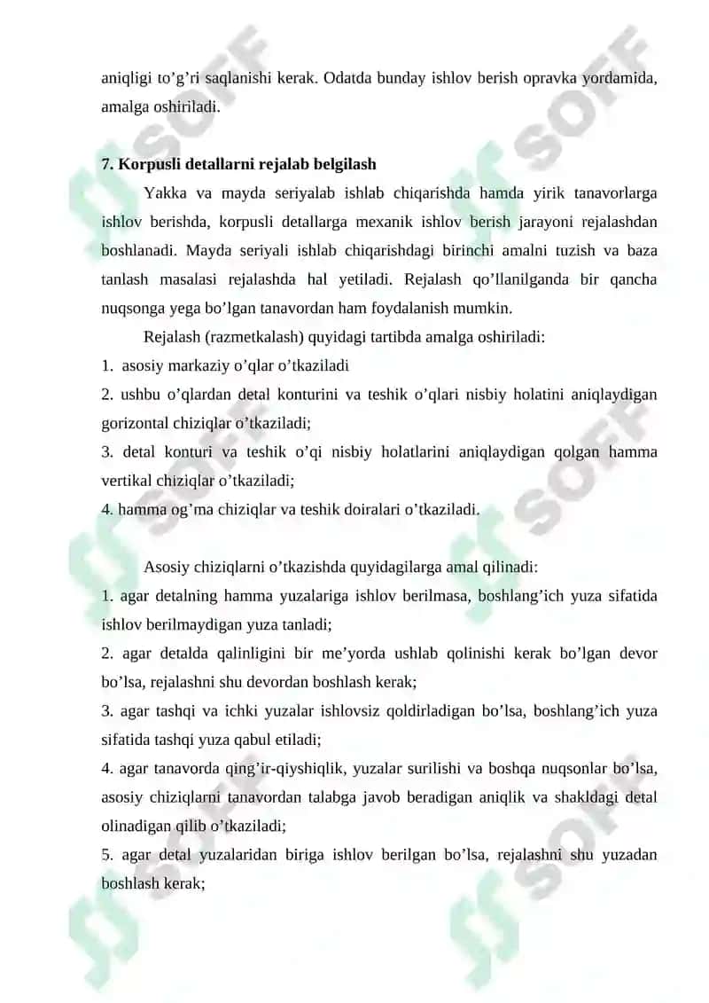 Korpusli detallarni ishlov berish texnologiyasi 7