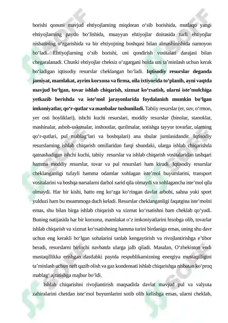 Ijtimoiy - iqtisodiy ehtiyojlar, ularning tarkibi va turkumlanishi 7