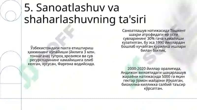 Suv resurslarining tabiiy va antropogen omillar taʼsirida sarflanishi 7