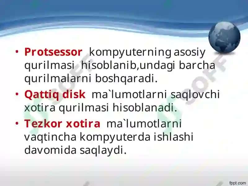 Kompyuter. Kompyuterning asosiy qurilmalari va ularning vazifalari 7