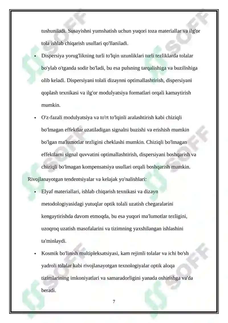 Optik aloqa tizimlari 7
