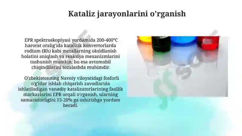 EPR- spektroskopiyaning kimyoda qo'llanilishi 7
