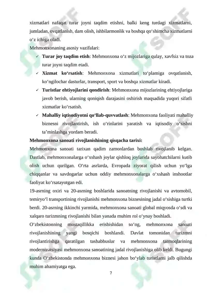 "MEHMONXONALARNING TURLARI VA TASNIFLANISHI" 7