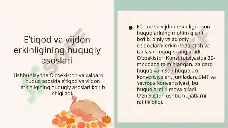 Vijdon va e’tiqod erkinligining ta’rifi 7