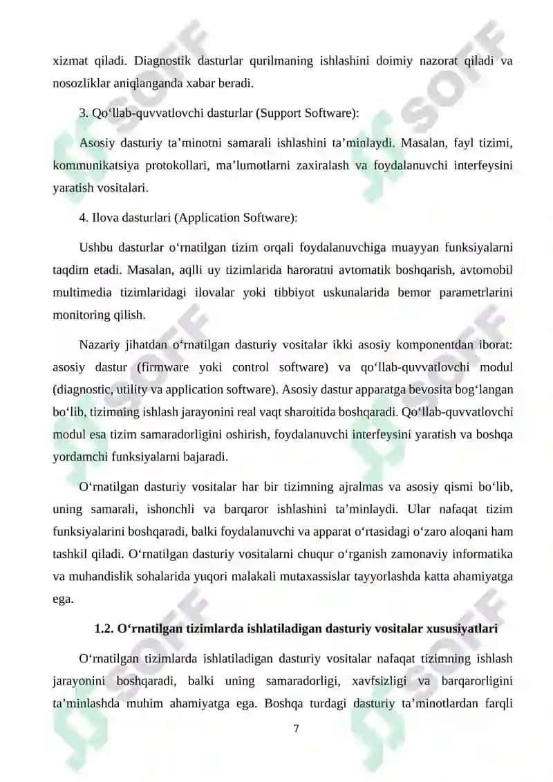 O'rnatilgan dasturiy vositalar va dasturlash tillari sharhi 7