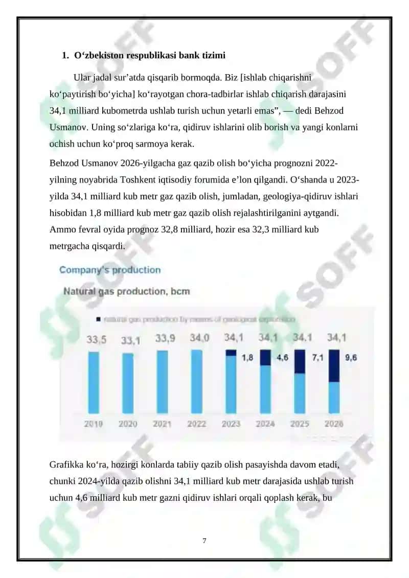 OʻZBEKISTON RESPUBLIKASI BANK TIZIMI VA UNING TARKIBI 7