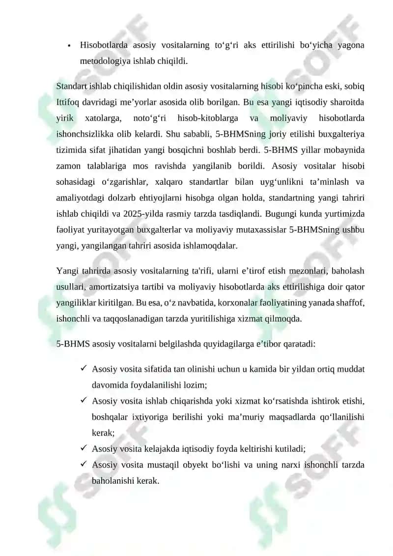 “ASOSIY VOSITALAR HISOBI” NOMLI 5-BHMS VA UNING MAZMUNI 7