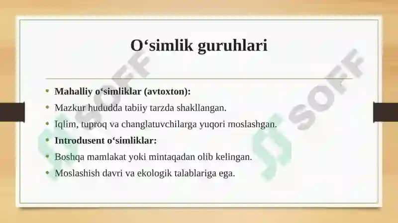 Turli xil o'simliklar misolida xususan mahalliy va introdusent o'simliklarda gullash biologiyasini o'rganish 7