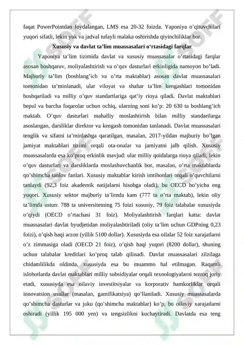 Yaponiya davlatida Ta’limni rivojlanishi va Yapanoyida sportni rivojlanishi 7