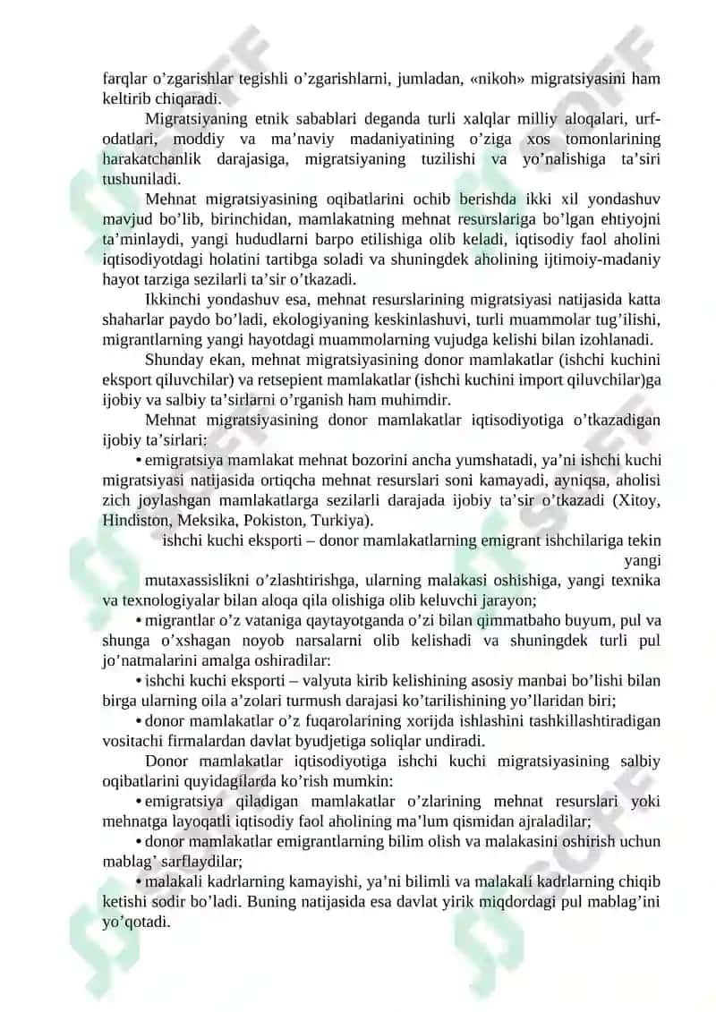 Ishchi kuchi migrаtsiyаsi vа uning mehnаt bоzоrigа tа’siri 7