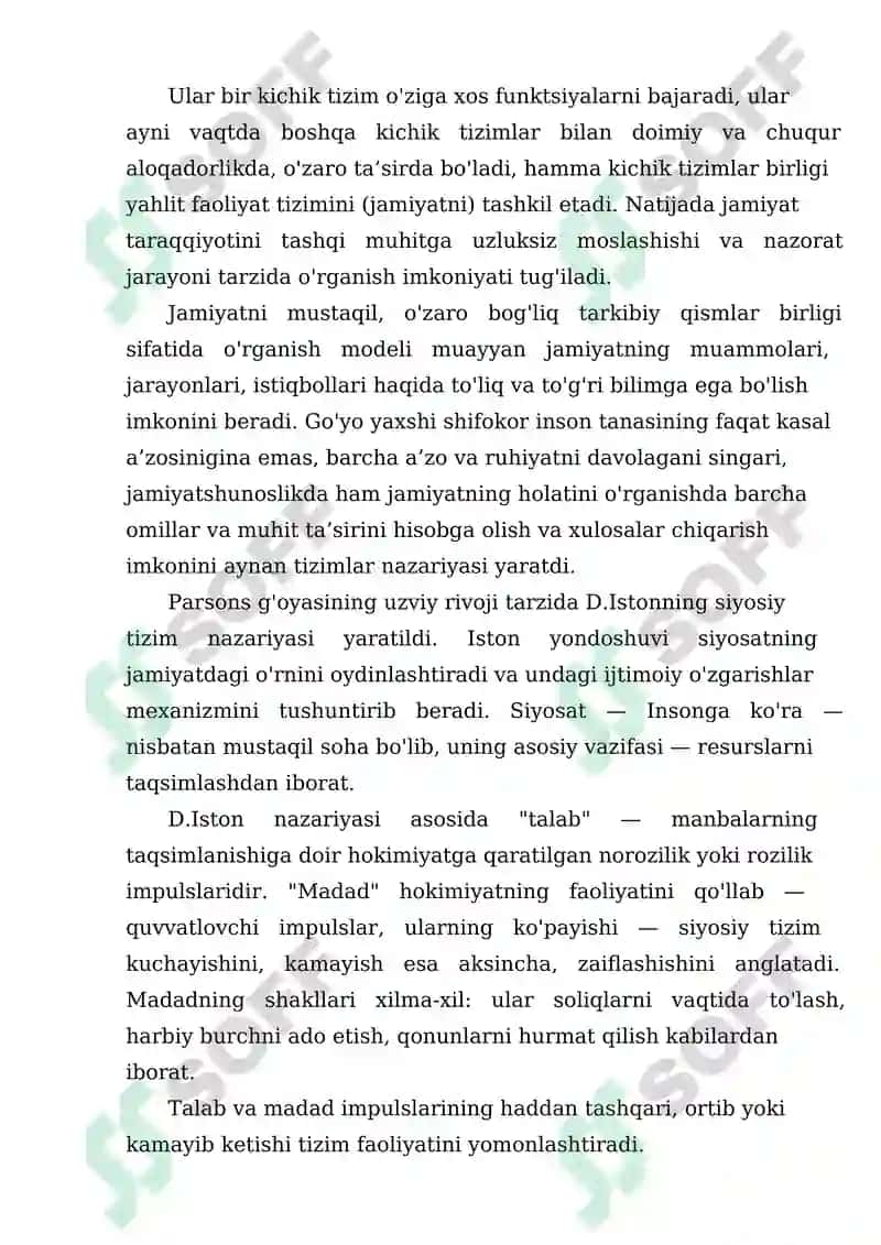 Jamiyat tushunchasi va uning tuzilishi, Jamiyatning iqtisodiy sohasi, Jamiyatning siyosiy sohasi , Jamiyatning ijtimoiy hayoti 7