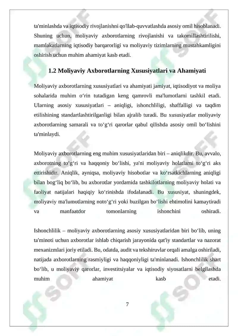 Moliyaviy axborotlarning amaliy qo'llanilishi va iqtisodiy ta'siri 7