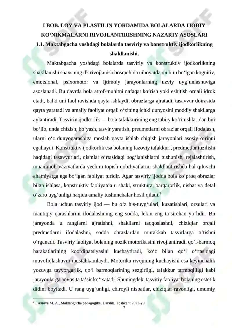 Loy va plastilin yordamida bolalarda tasviriy va konstruktiv ijodkorlikni rivojlantrish 7