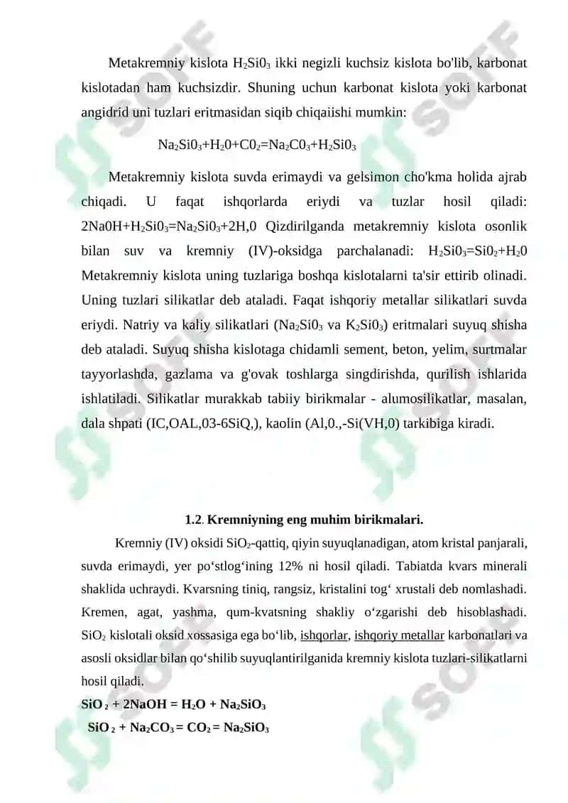Kremniyning fizik va kimyoviy xossalari 7