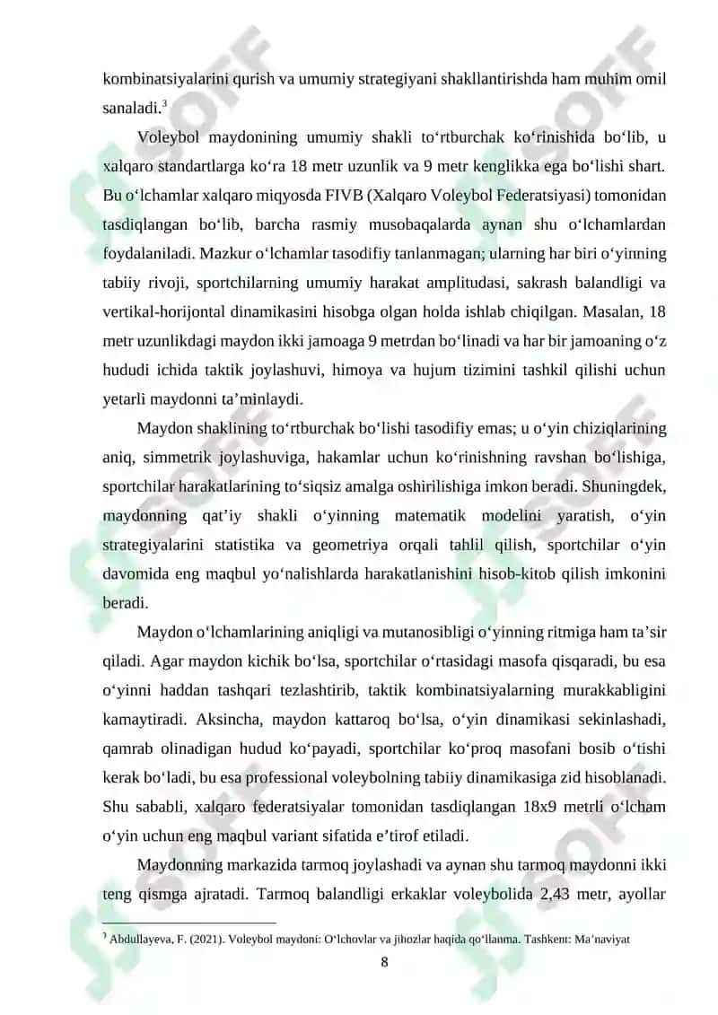 Voleybol maydonining o‘lchamlari va undagi jihozlar 7