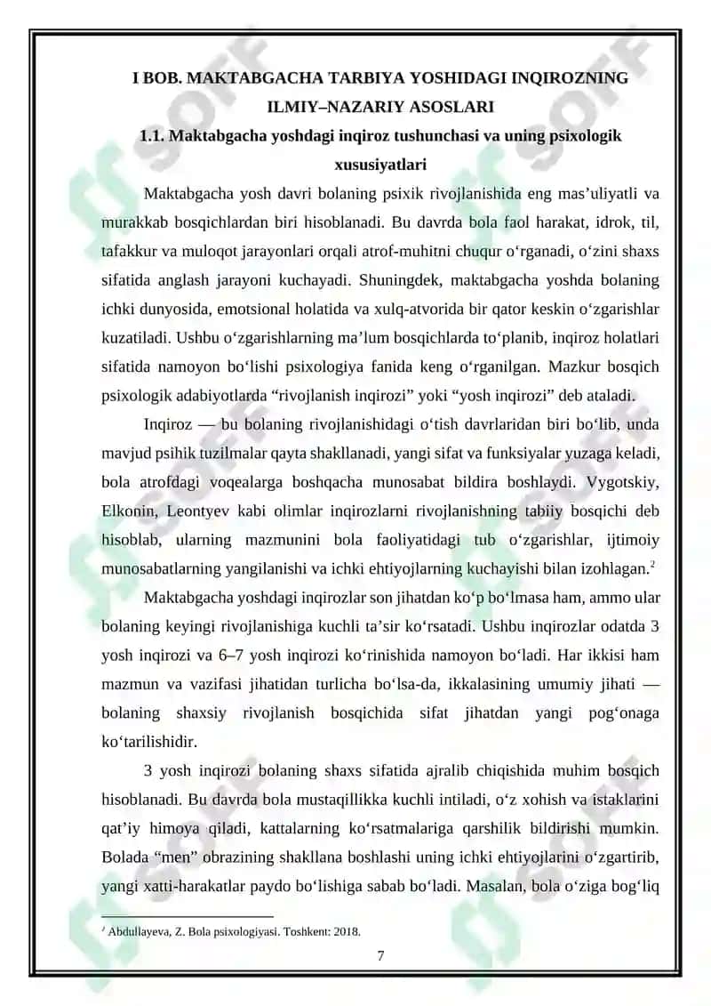 Maktabgacha tarbiya yoshidagi inqiroz 7