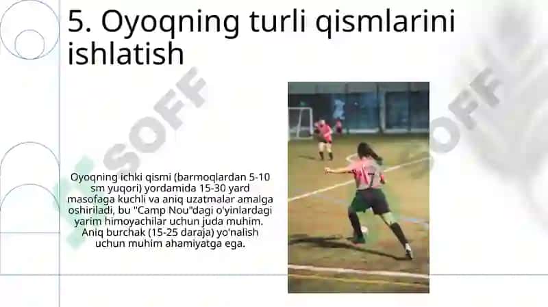 Futbòl òyinida tòpni olib qòyish texnikasi 7