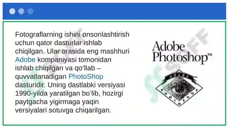 Kompyuter grafikasi va ularning turlari (Adobe Photoshop) 7