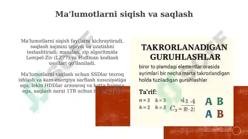 Takrorlanuvchi guruhlarning asoslari 7