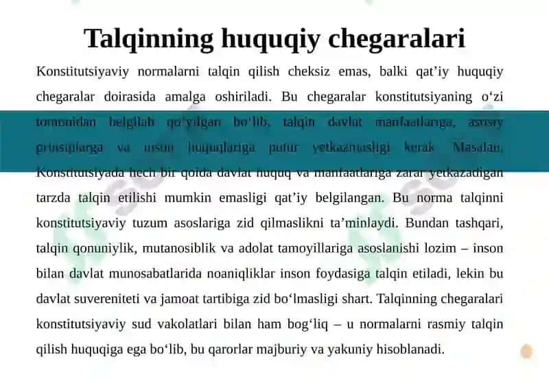 Konstitutsiyaning Respublika manfaatlarini qat'iy tadqiq etishga doir tadqiqot ishi 7