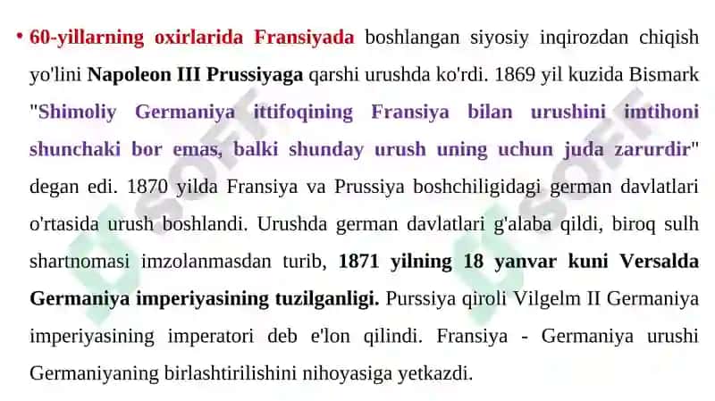 Shimoliy Germaniya Ittifoqining tuzilishi va Germaniyaning birlashtirilishi 7