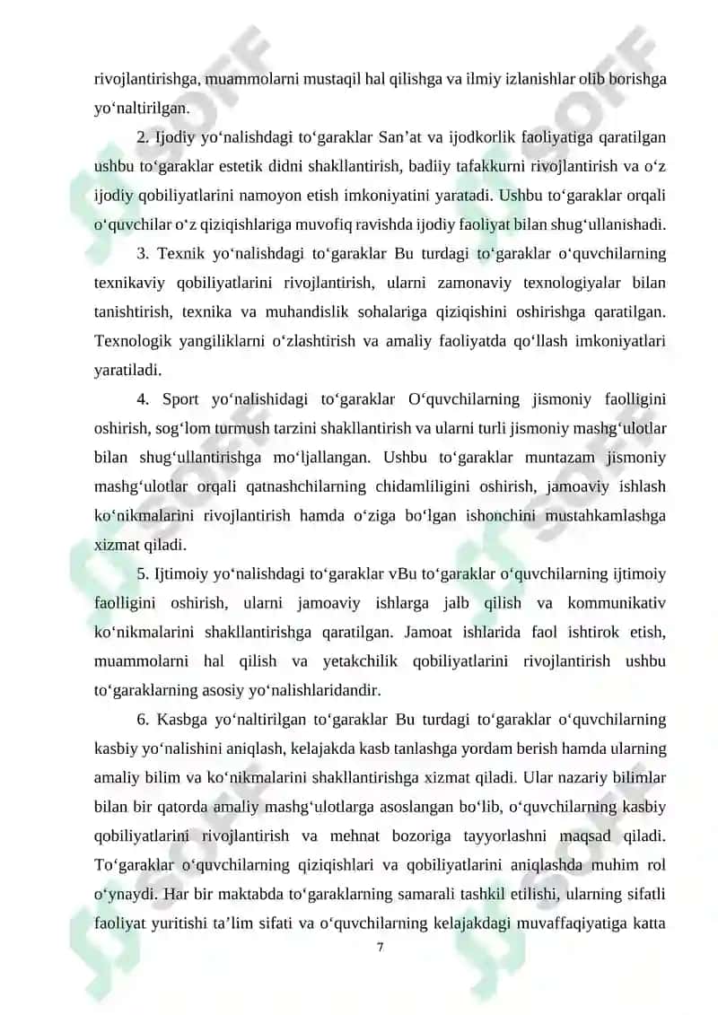 3-sinfda to'garak mashg’ulotlarini tashkil etish tajribasi. 7