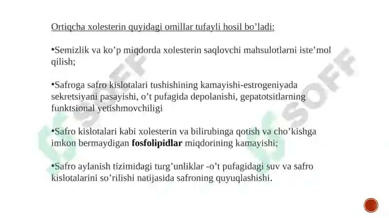Oʻt tosh kasalliklari va uning sabablari 7