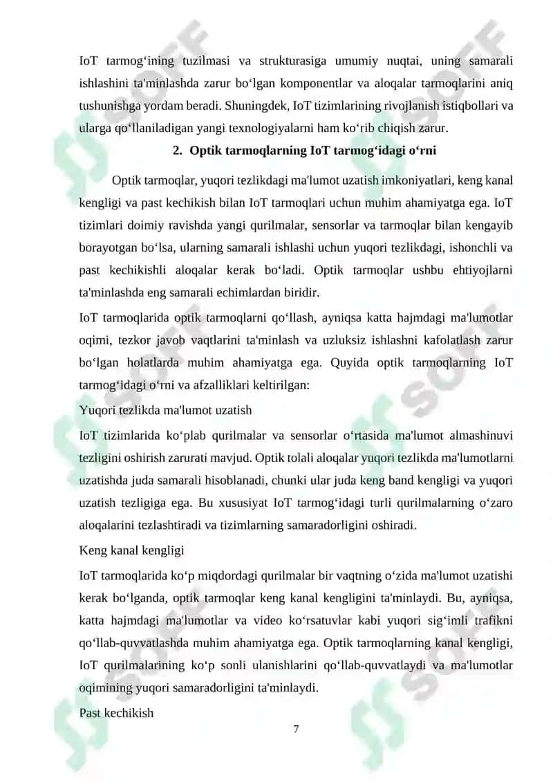 IoT tarmog'ida optik tarmoqlarni qo'llash 7