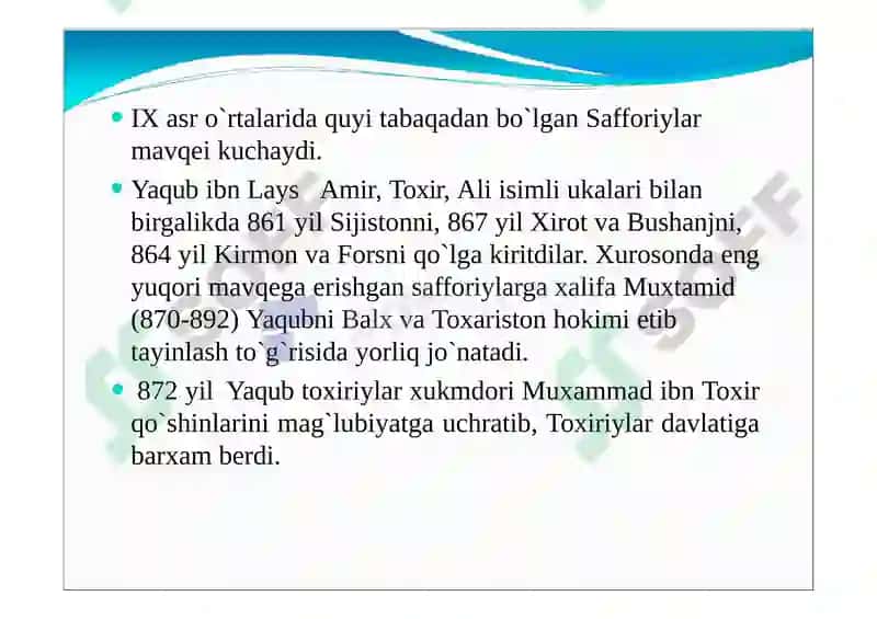Tohiriylar, Somoniylar, Qoraxoniylar, Ğaznaviylar, Saljuqiylar, Qoraxitoylar davri tarixiy geografiyasi 7