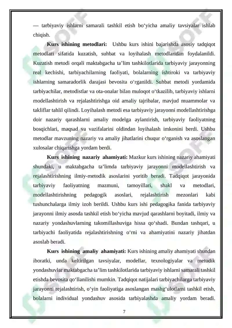 Maktabgacha ta'lim tashkilotlarida tarbiyaviy ishlarni modellashtirish va rejalashtirish 7