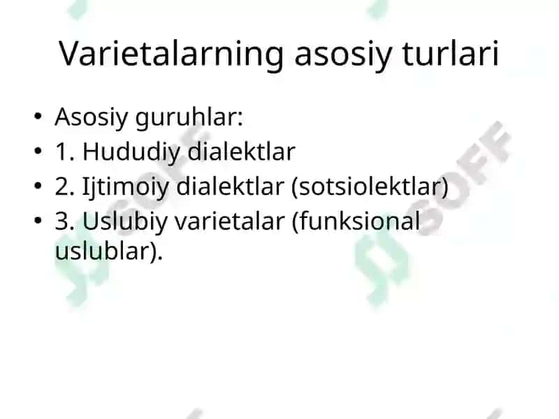 Tilning turlari (Varietylari) 7
