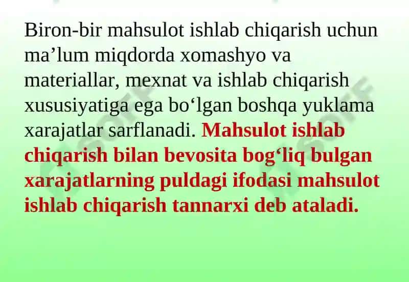 Ishlab chiqarish xarajatlari 7