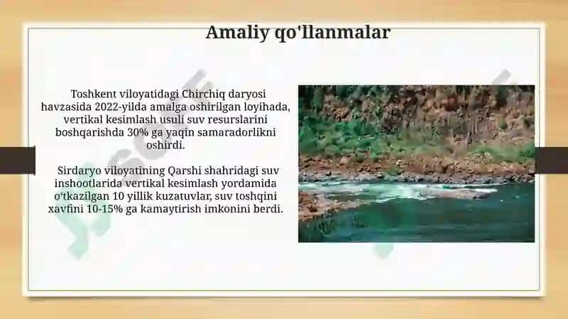 Daryo oqimi gidrografining vertikal kesimi 7