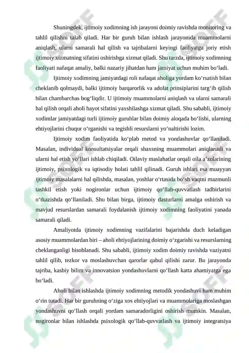 Aholini turli guruhlari bilan ishlashda ijtimoiy xodimning maqsad va vazifalari 7