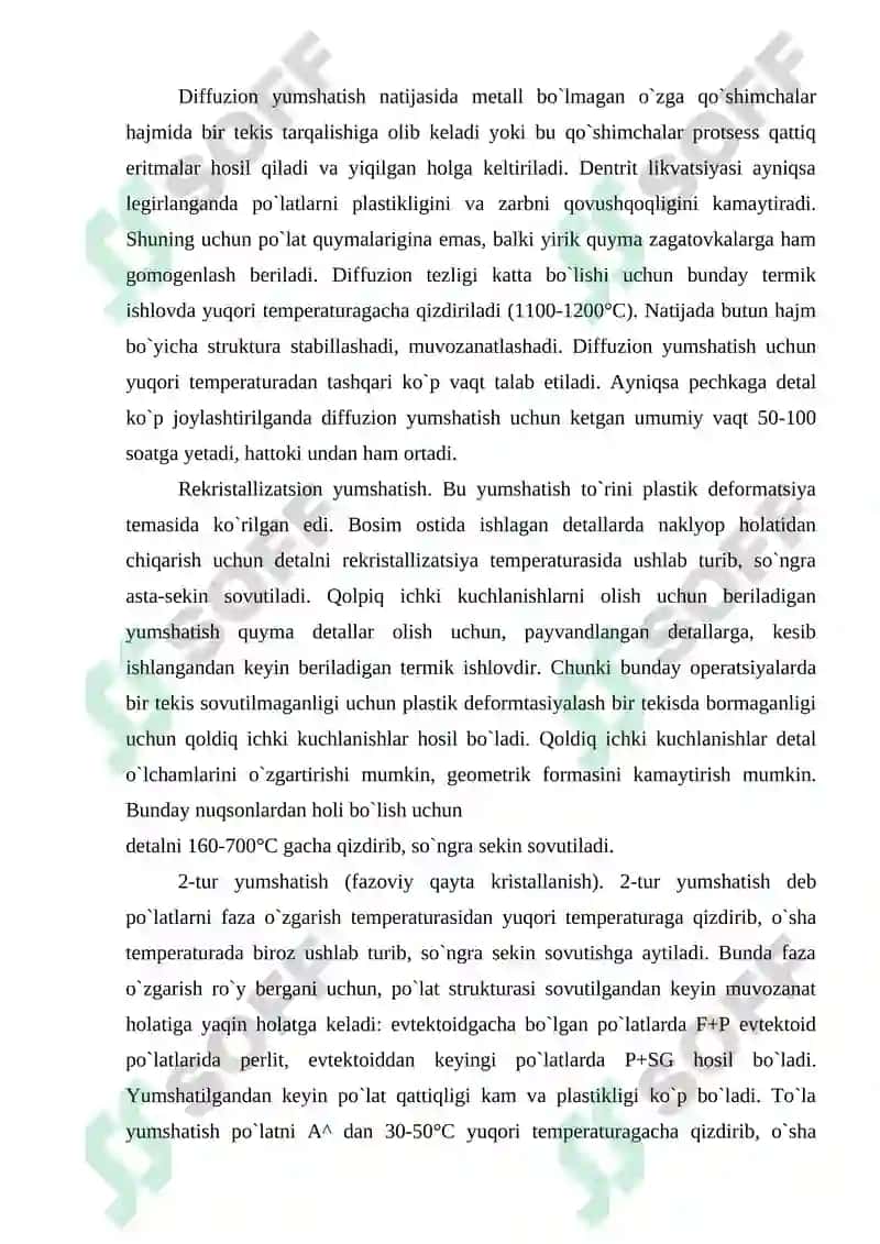 Rangli metallarni termik ishlash asoslari. 7