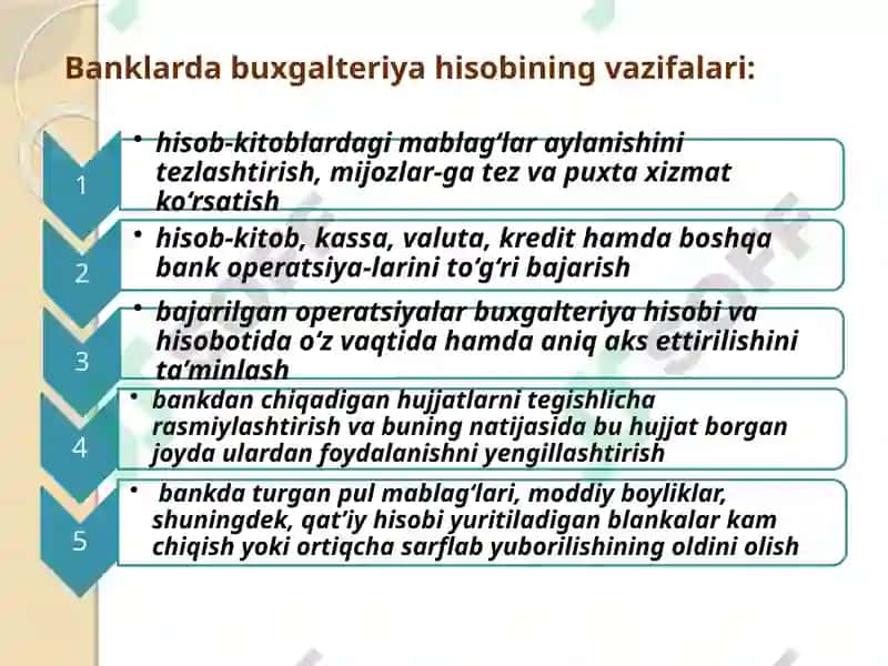 Banklar da buxgalteriya hisobini tashkil qilish asoslari 7