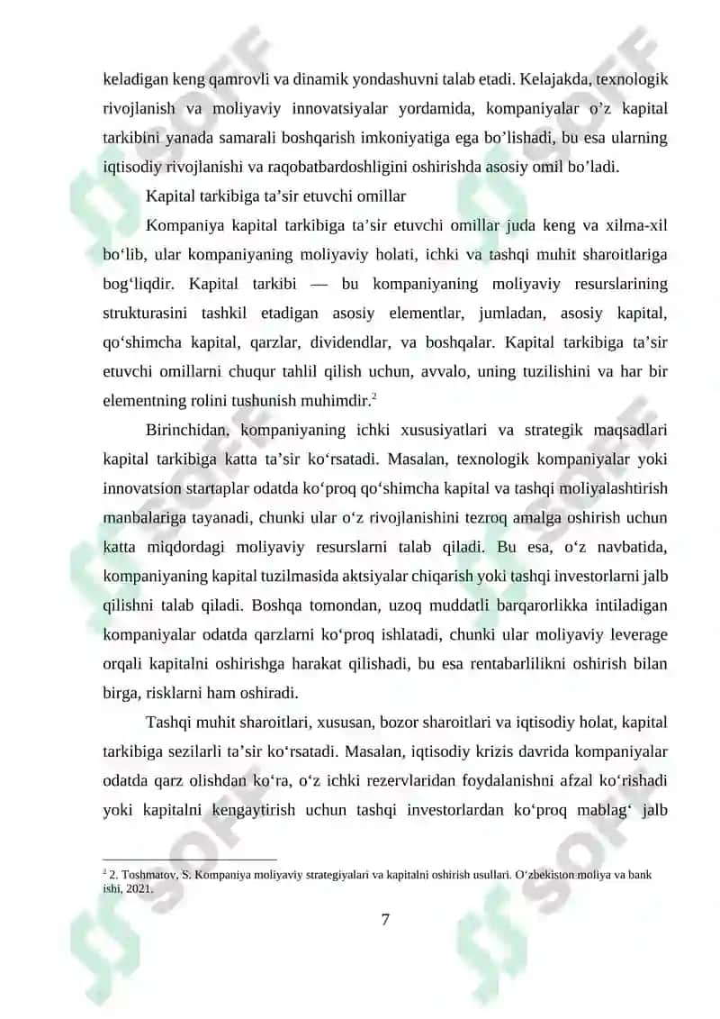 KOMPANIYA KAPITAL TARKIBI VA UNI OSHIRISH YOʻLLARI 7