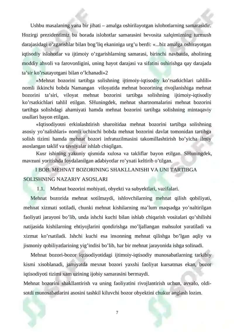 HUDUDLARDA MEHNAT BOZORINI TATIBGA SOLISH 7