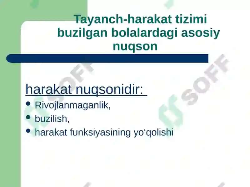 Tayanch-harakat apparatida nuqsonlari bо‘lgan bolalar rivojlanishining o‘ziga xos xususiyatlari 7