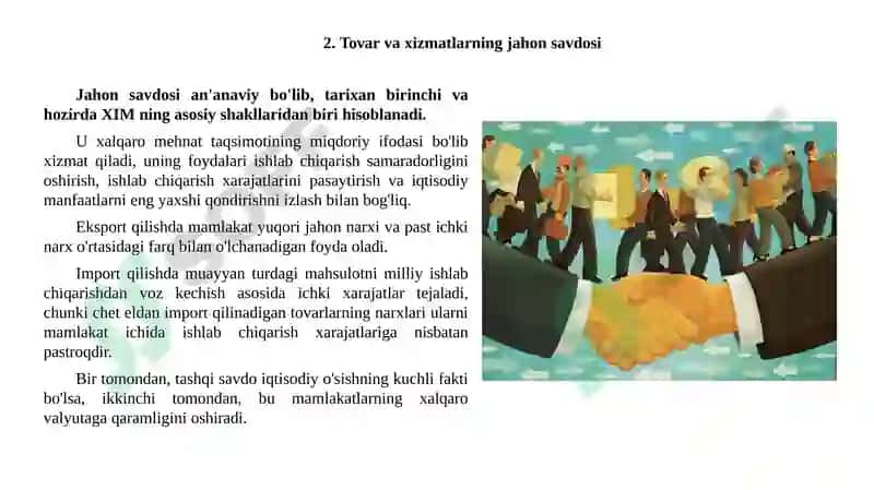 Raqamlashtirish sharoiti daxalqaroiqtisodiy aloqalar 7