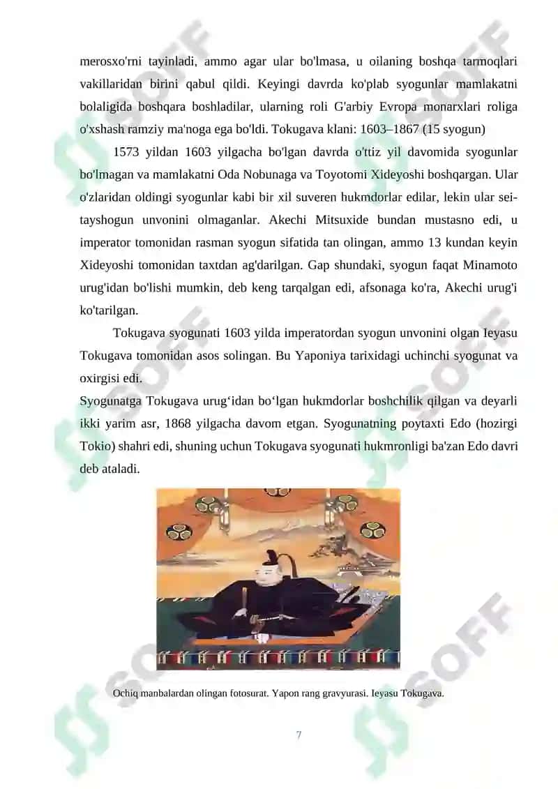 Tokugava Syogunati davri Yaponiya 7