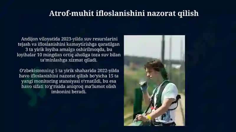 Ekologiya sohasida qilinayotgan chora tadbirlar 7