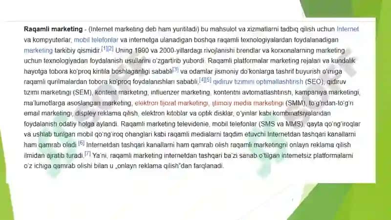 Raqamli elektron biznes bozori va elektron marketing 7