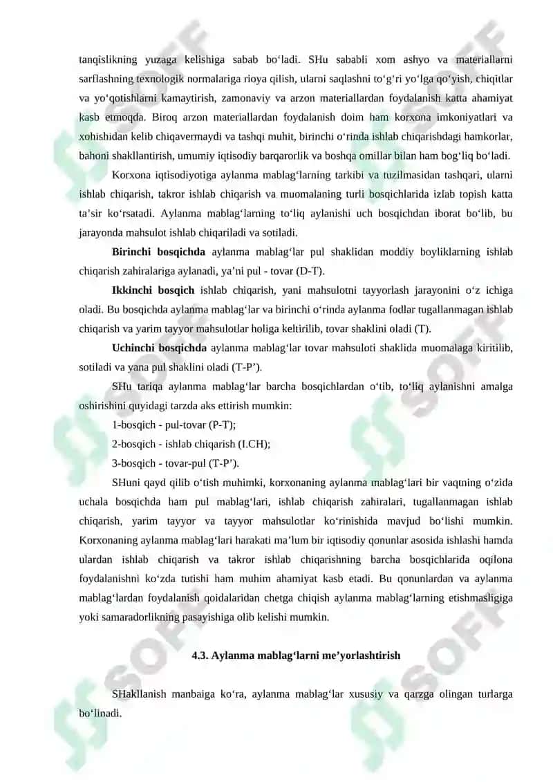 Sanoat ishlab chiqarishining aylanma  fondlari va mablag‘lari 7