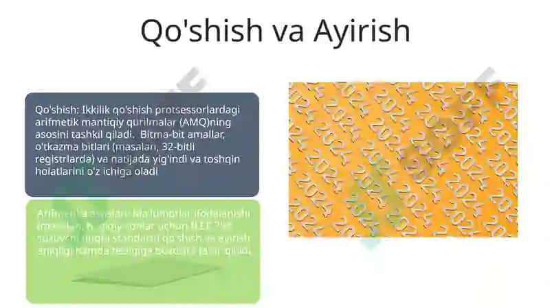 Axborotlarni qayta ishlashning arifmetik asoslari 7