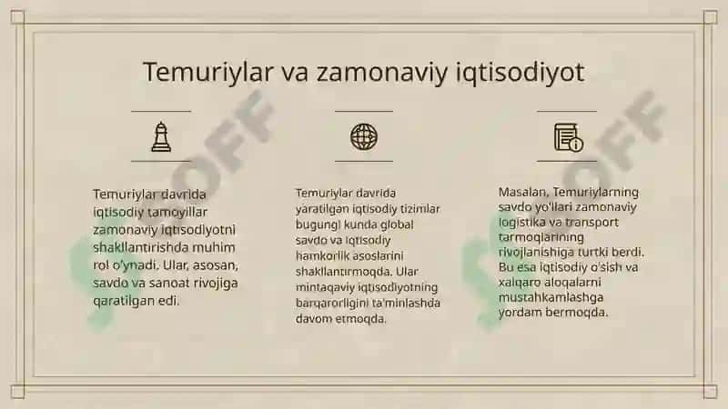 Temur va Temuriylar davridagi iqtisodiy ta’limotlarning bugungi kundagi ahamiyati. 7