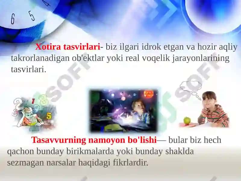 Xotira haqida umumiy tushuncha va uning tavsifi 7