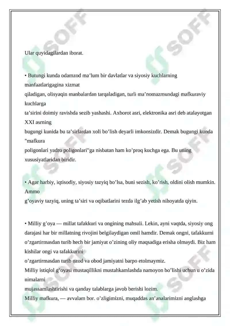 O’ZBEKISTON MUSTAQILLIGINI MUSTAHKAMLASHDA MILLIY G’OYANING ZARURLIGI VA AHAMIYATI 7