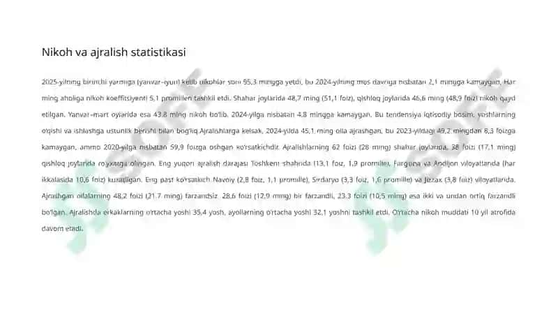 O‘zbekiston Aholi Turmush Darajasi Statistikasi 7