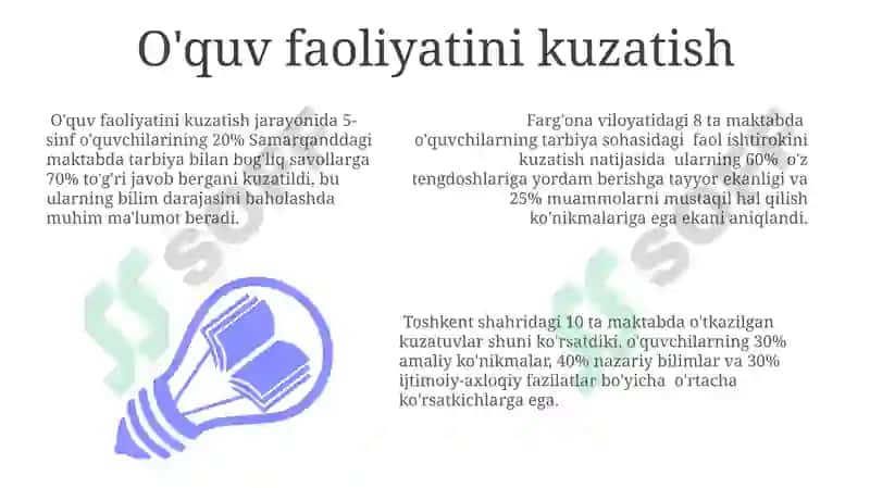 Tarbiya fanini o‘qitishda o‘quvchilarning bilim ko‘nikma va malakalarini tashxis etish 7